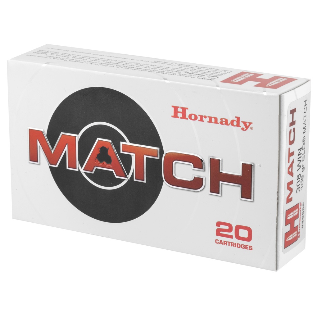 Hornady HRNDY 308WIN 168GR ELD-M 20/200 2