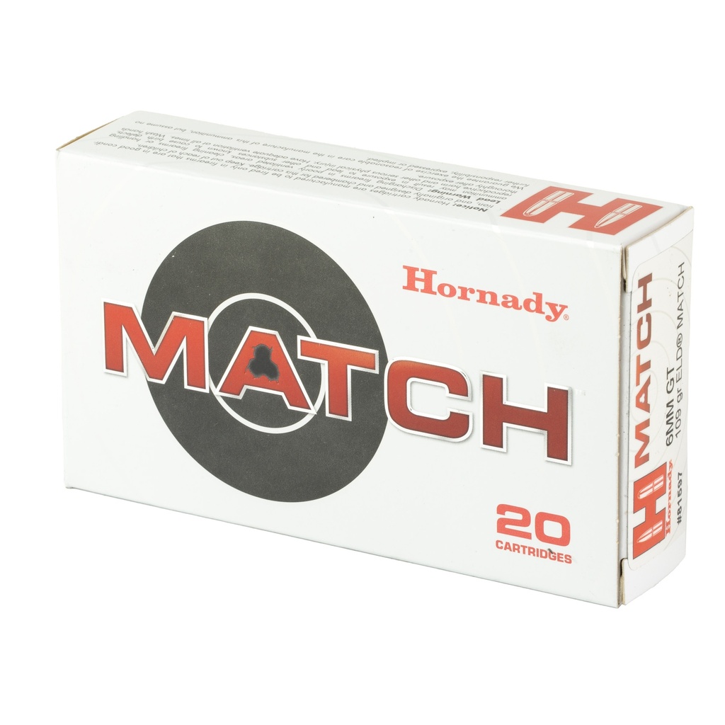 Hornady HRNDY MTCH 6MMGT 109GR ELD-M 20/200 2