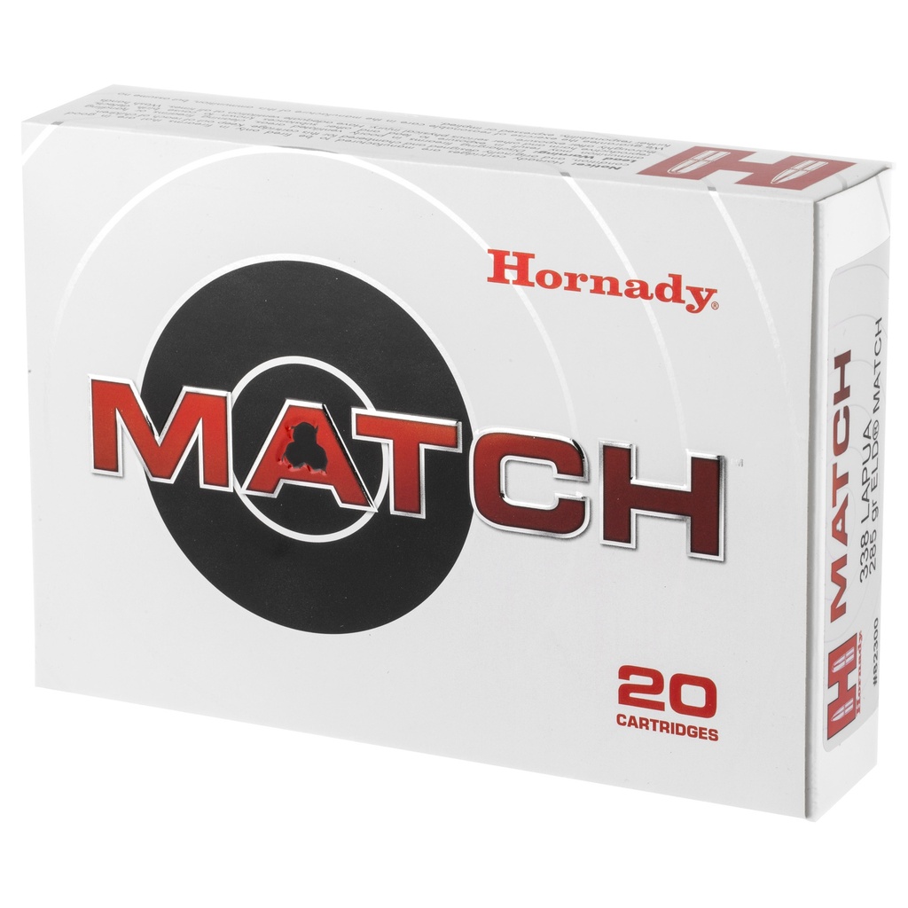 Hornady HRNDY 338 LAPUA 285GR ELD 20/120 2