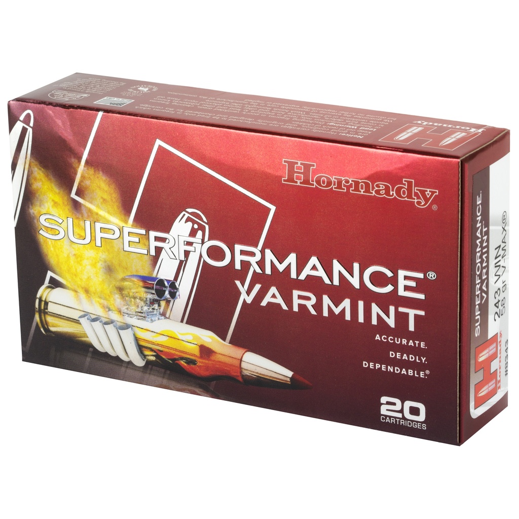 Hornady HRNDY SF 243WIN 58GR VMAX 20/200 2