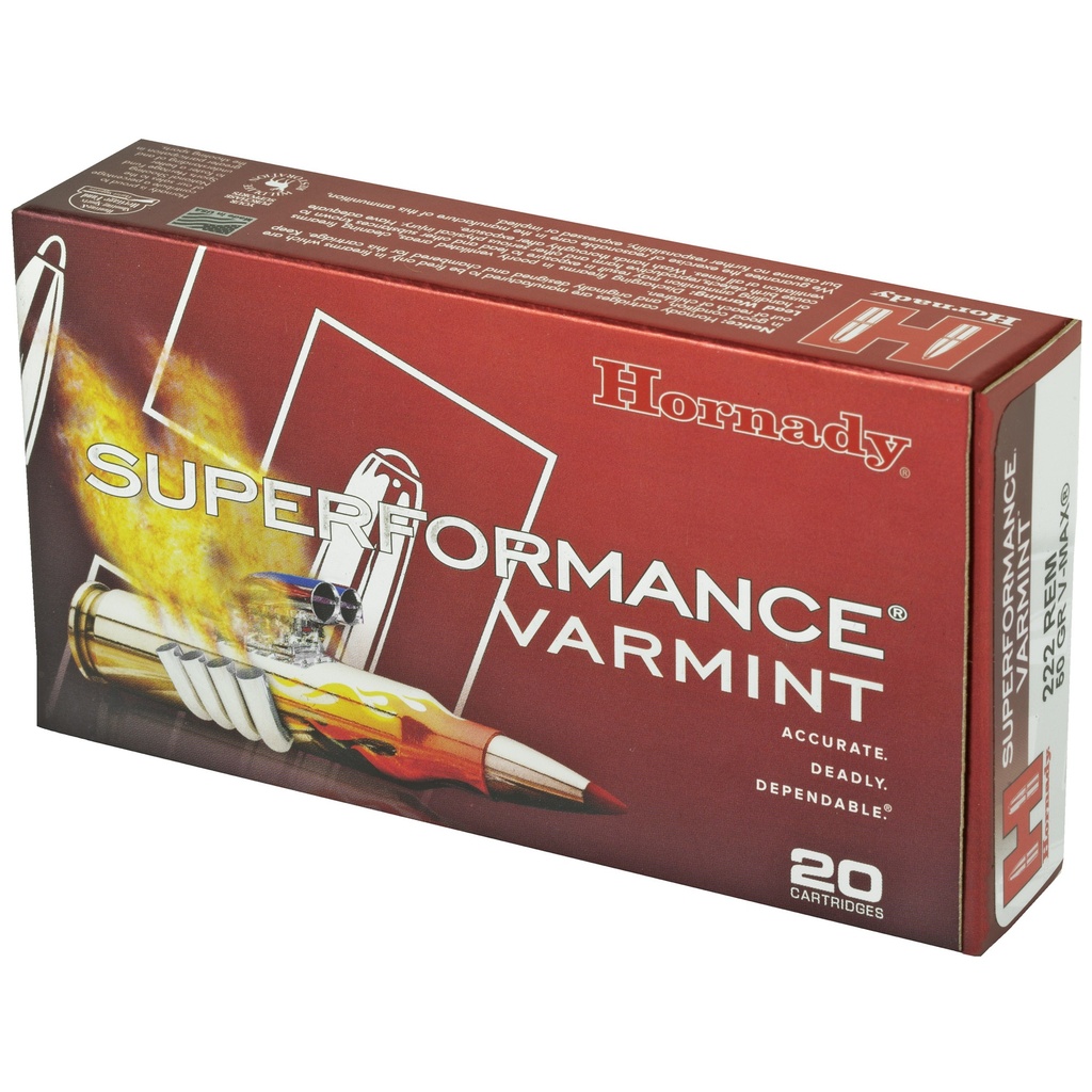 Hornady HRNDY SF 222REM 50GR V-MAX 20/200 2