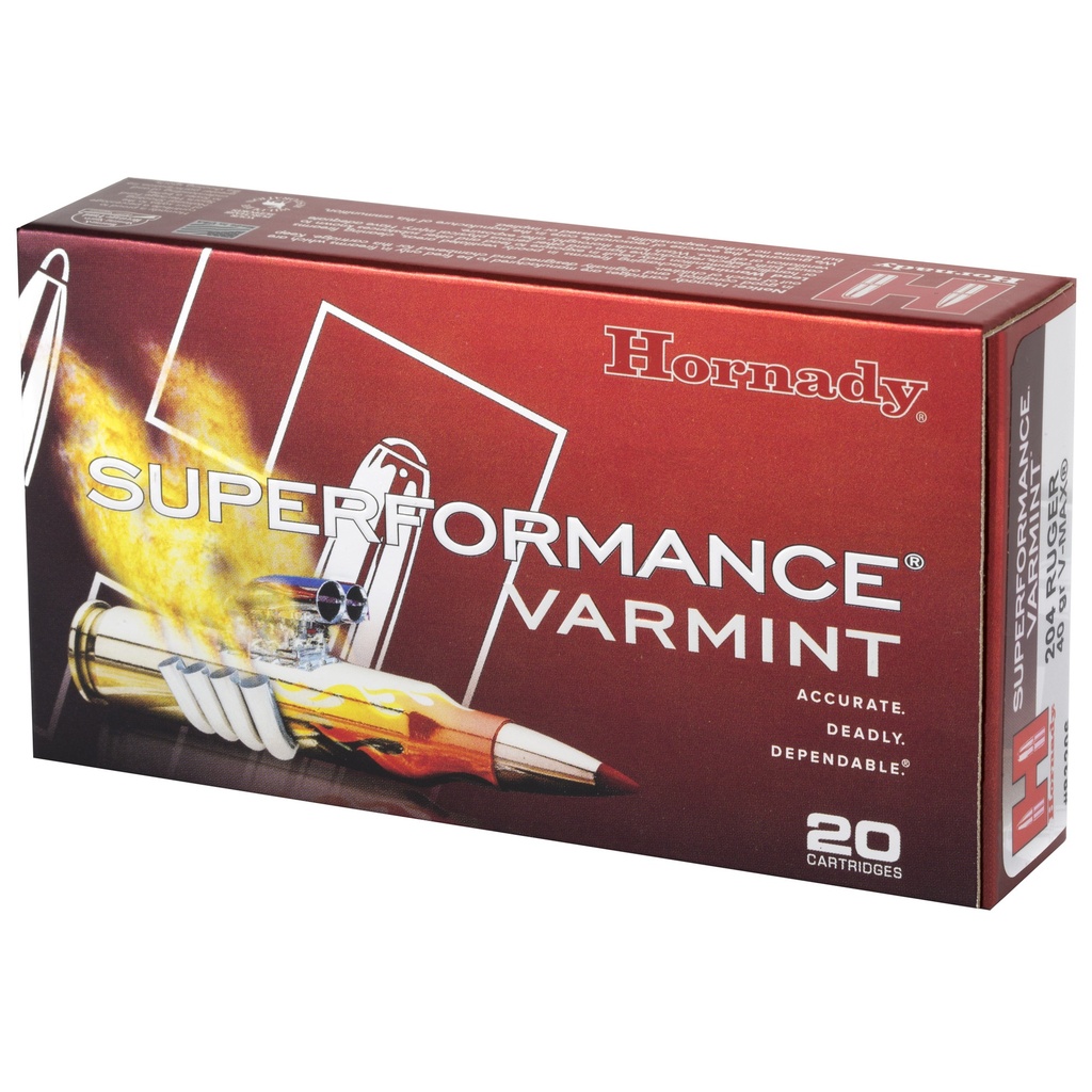 Hornady HRNDY SF 204RUG 40GR V-MAX 20/200 2