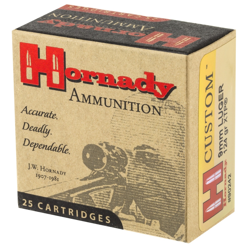 Hornady HRNDY 9MM 124GR JHP/XTP 25/250 2