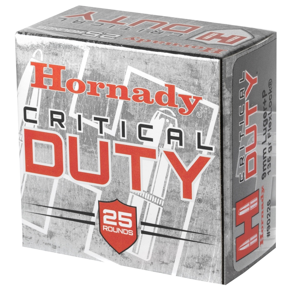 Hornady HRNDY 9MM+P 135GR CRT DUTY 25/250 2