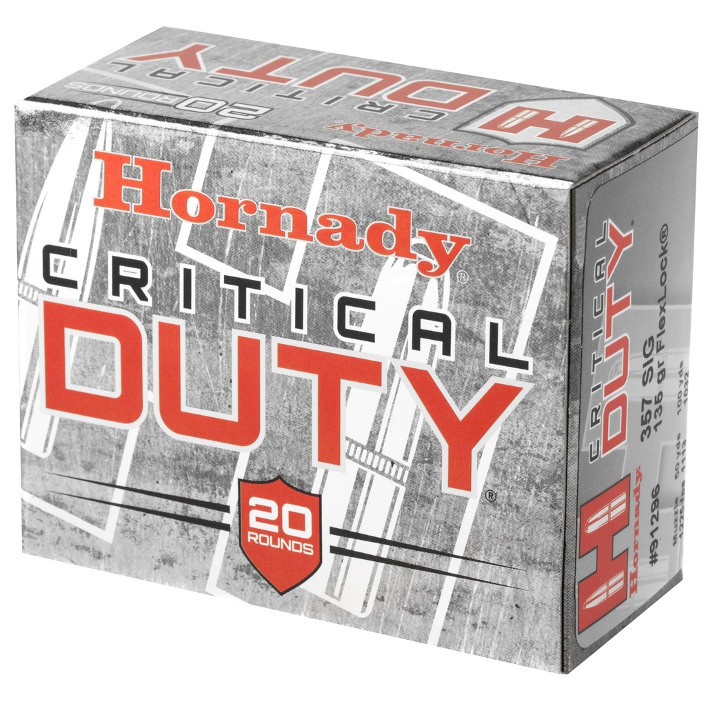 Hornady HRNDY 357SIG 135GR CRT DUTY 20/200 2