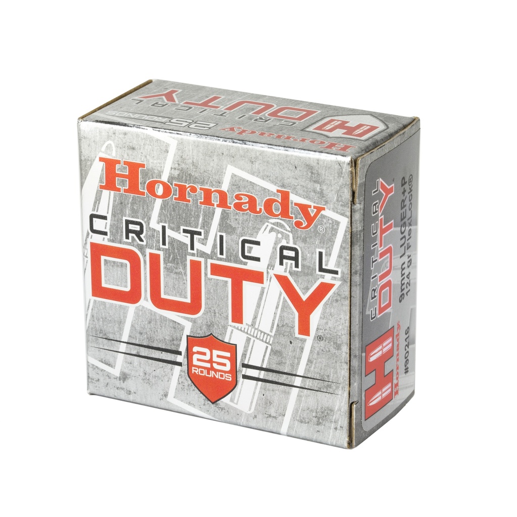 Hornady HRNDY 9MM+P 124GR CRT DUTY 25/250 2