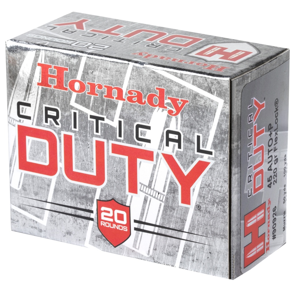 Hornady HRNDY 45ACP +P 220GR CRT DUTY 20/200 2