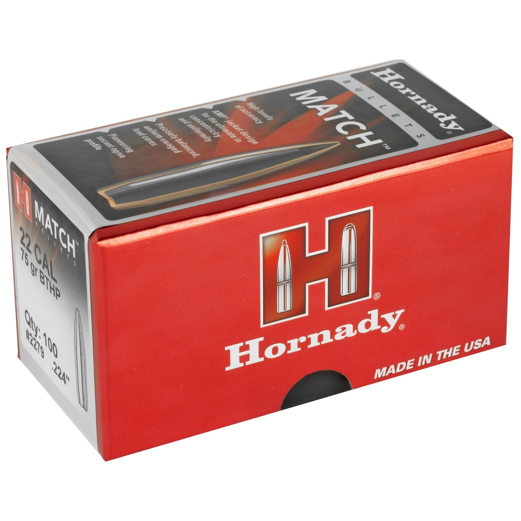 Hornady HRNDY MATCH 22CAL .224 75GR 100CT 1