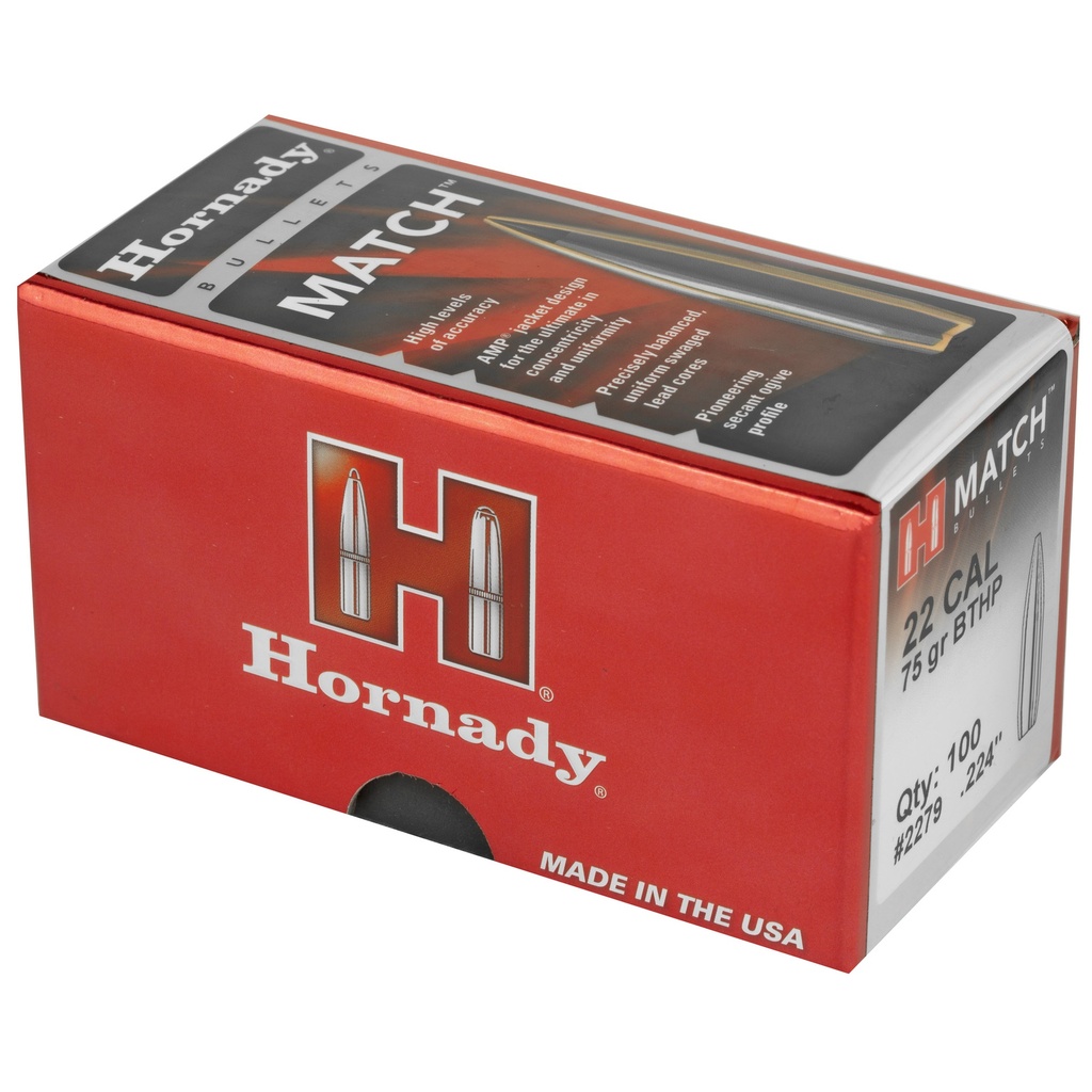Hornady HRNDY MATCH 22CAL .224 75GR 100CT 2