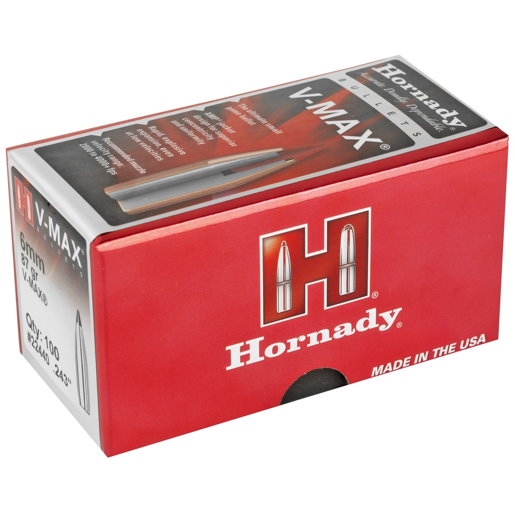 Hornady HRNDY V-MAX 6MM .243 87GR 100CT 1