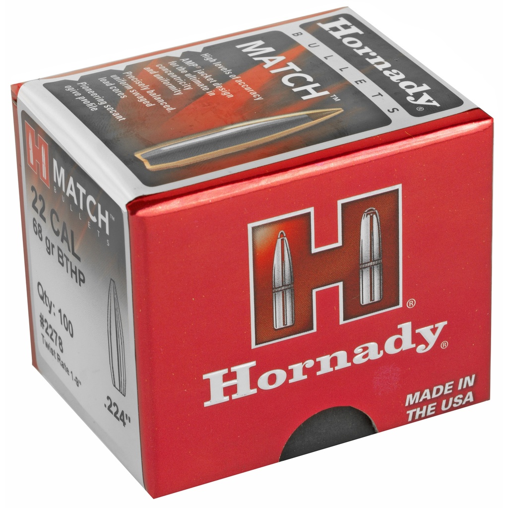 Hornady HRNDY MATCH 22CAL .224 68GR 100CT 1