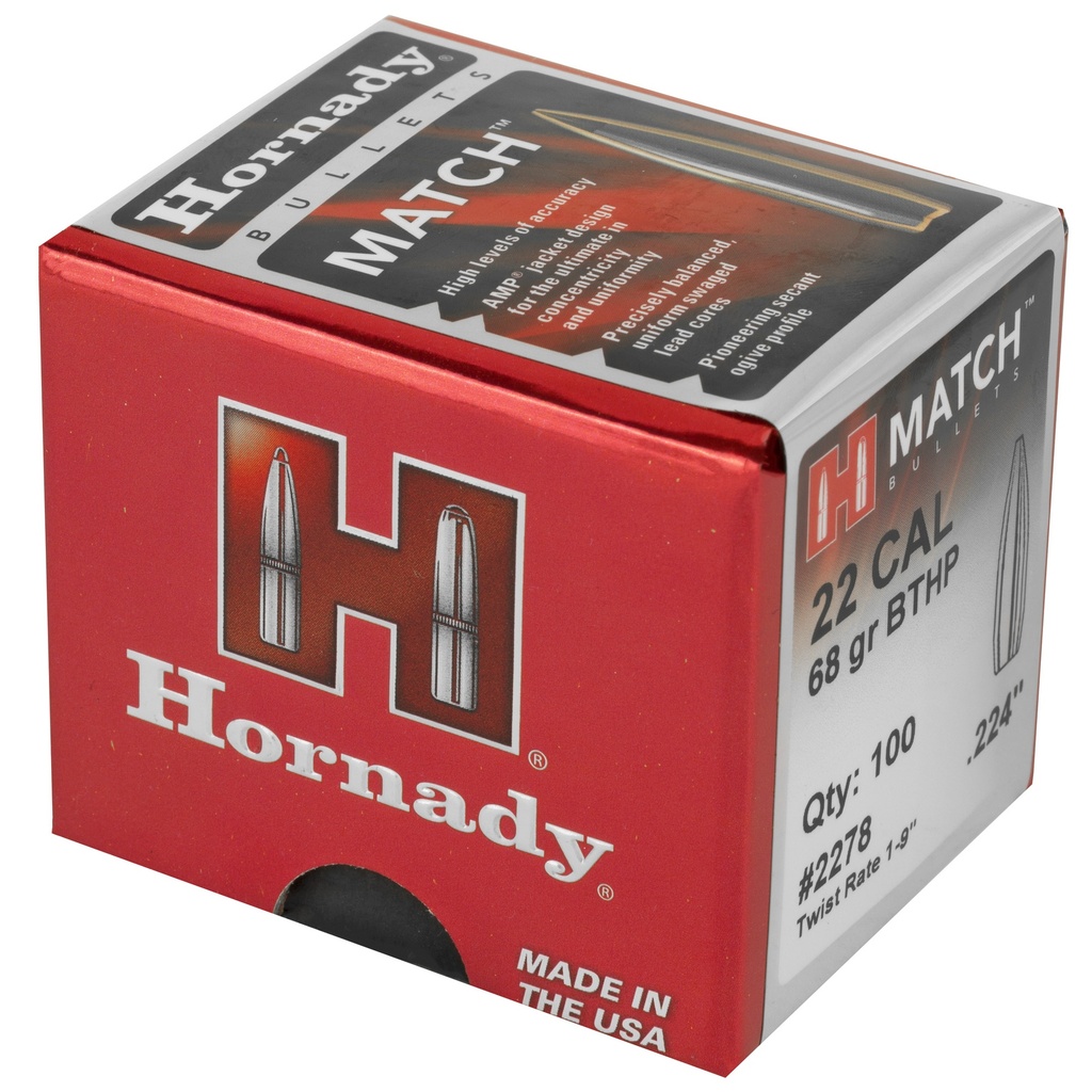 Hornady HRNDY MATCH 22CAL .224 68GR 100CT 2