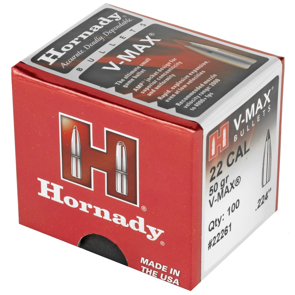 Hornady HRNDY V-MAX 22 CAL .224 50GR 100CT 2