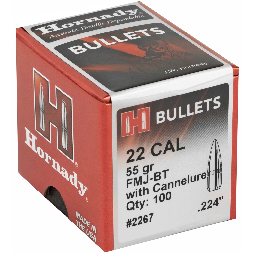 Hornady HRNDY 22CAL .224 55GR W/C 100CT 1