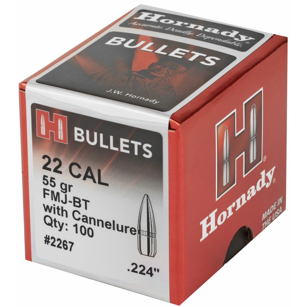 Hornady HRNDY 22CAL .224 55GR W/C 100CT 2