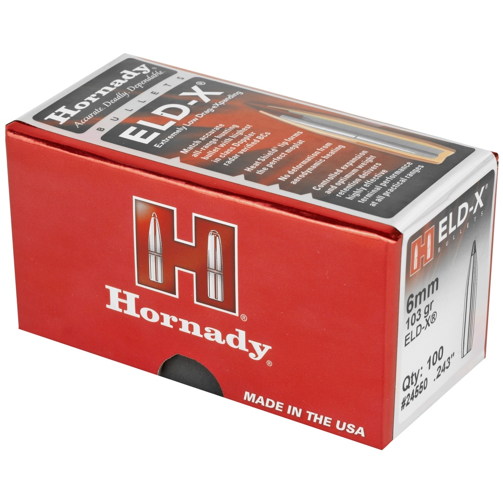 Hornady HRNDY ELD-X 6MM .243 103GR 100CT 2