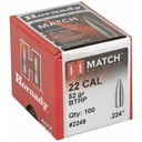Hornady HRNDY MATCH 22CAL .224 52GR 100CT 1