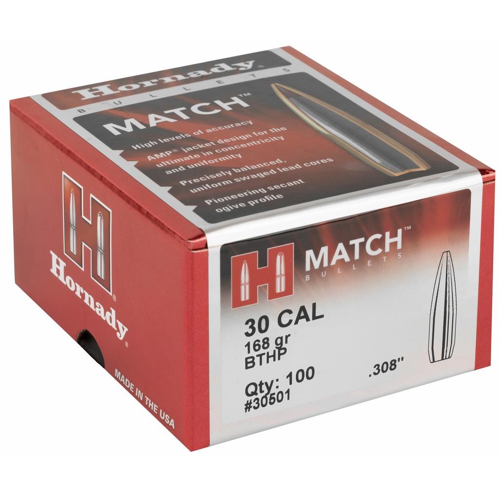 Hornady HRNDY MATCH 30CAL .308 168GR 100CT 1