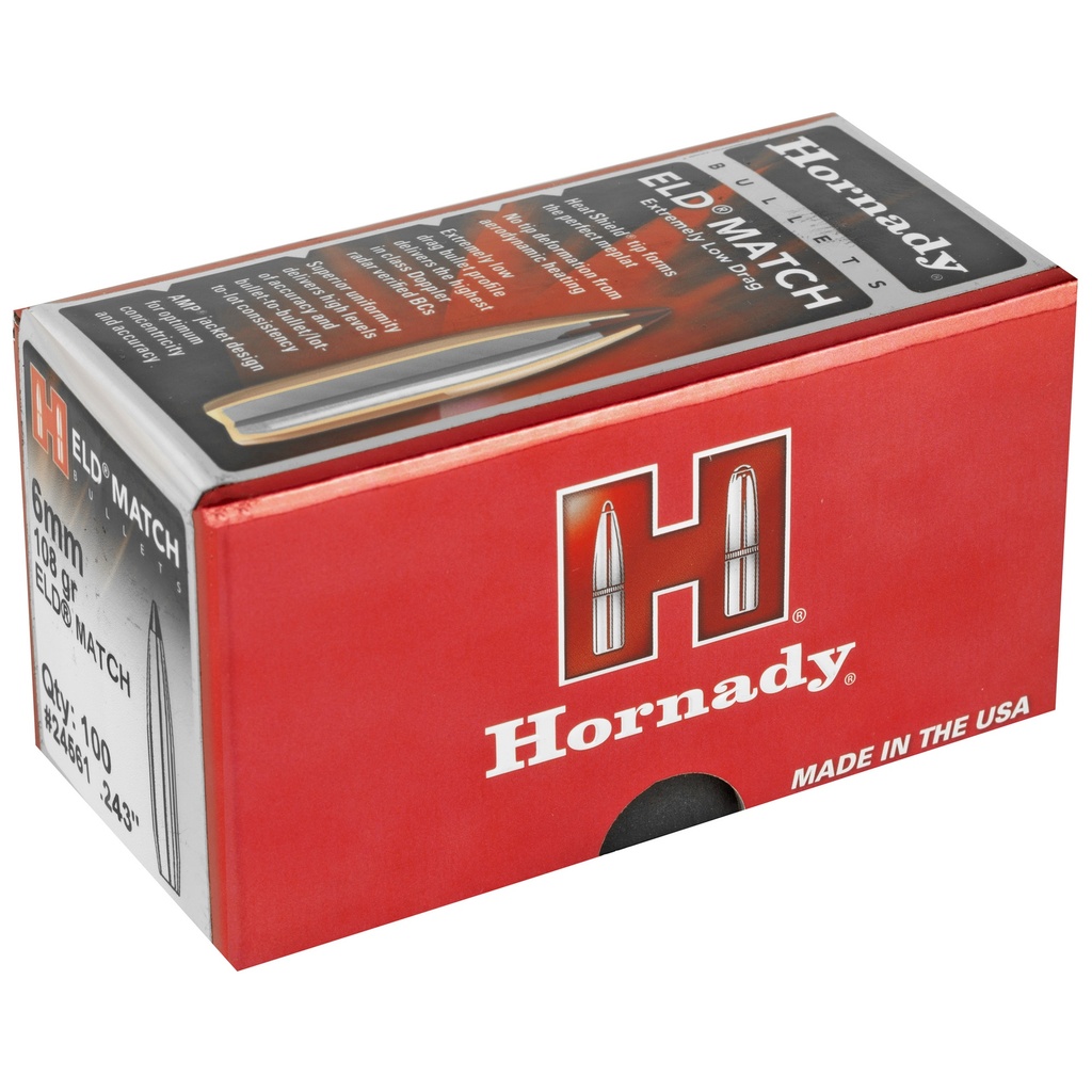 Hornady HRNDY ELD-M 6MM .243 108GR 100CT 1