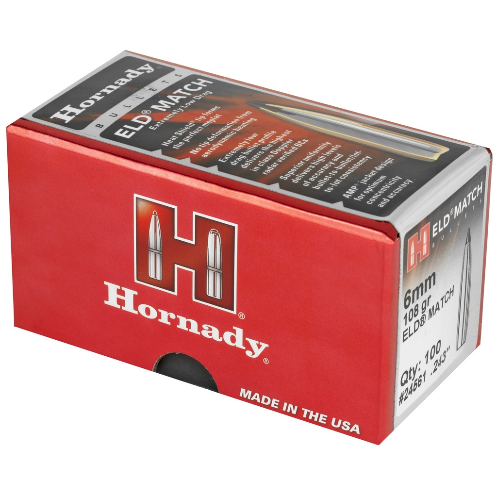 Hornady HRNDY ELD-M 6MM .243 108GR 100CT 2