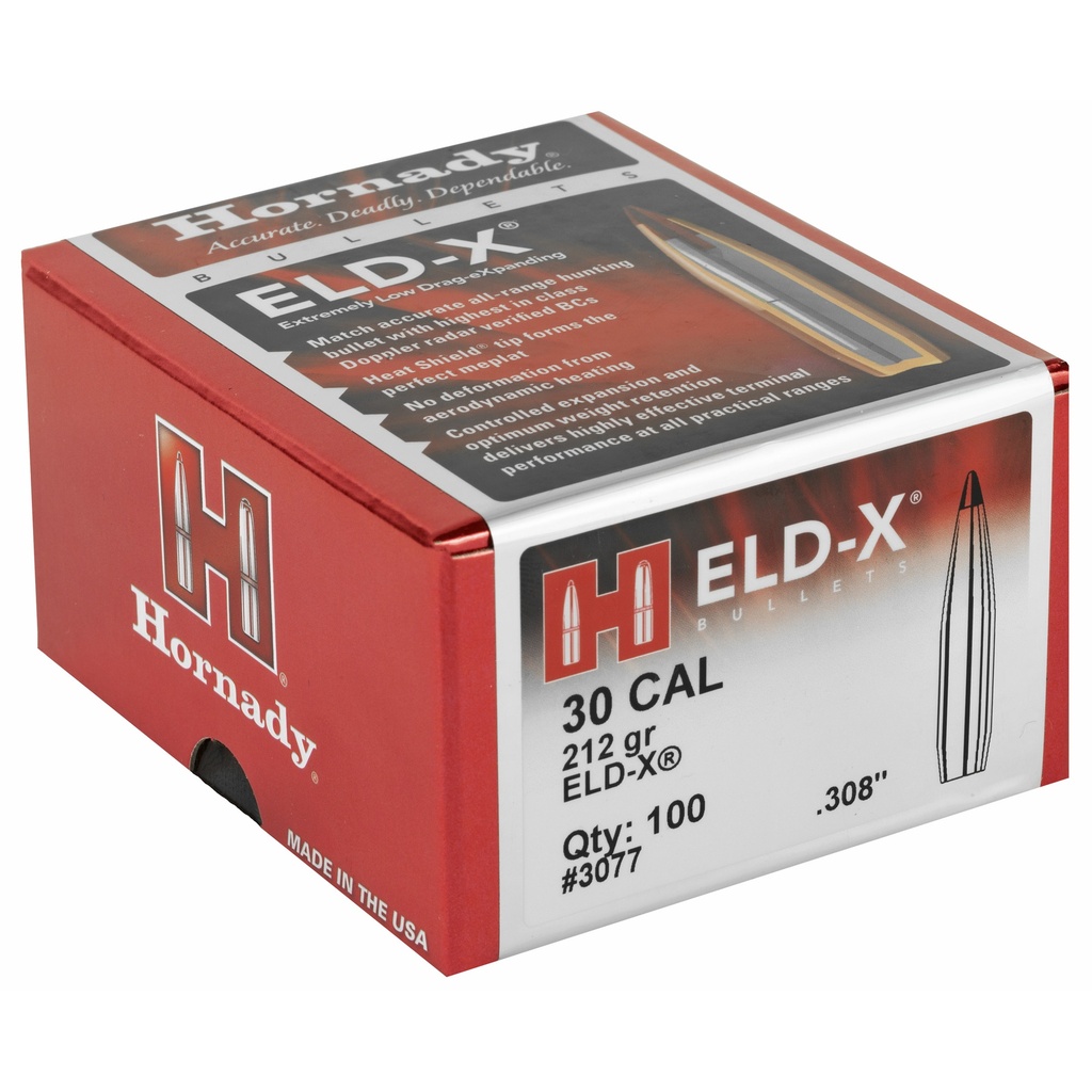 Hornady HRNDY ELD-X 30CAL .308 212GR 100CT 1