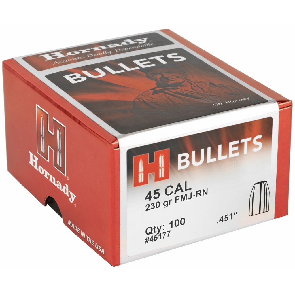 Hornady HRNDY FMJ-RN 45CAL .451 230GR 100CT 1