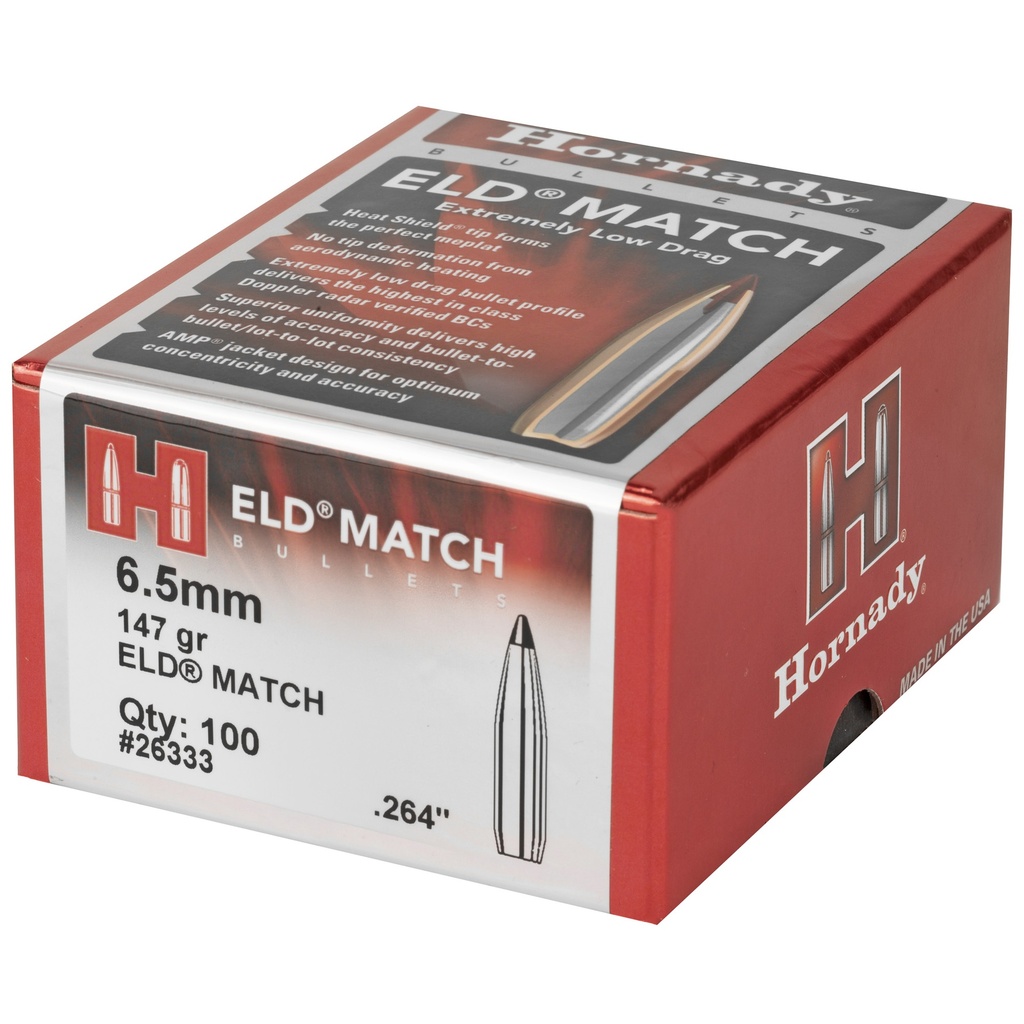 Hornady HRNDY ELD-M 6.5MM .264 147GR 100CT 2