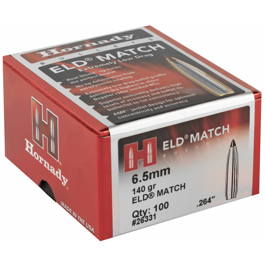 Hornady HRNDY ELD-M 6.5MM .264 140GR 100CT 1