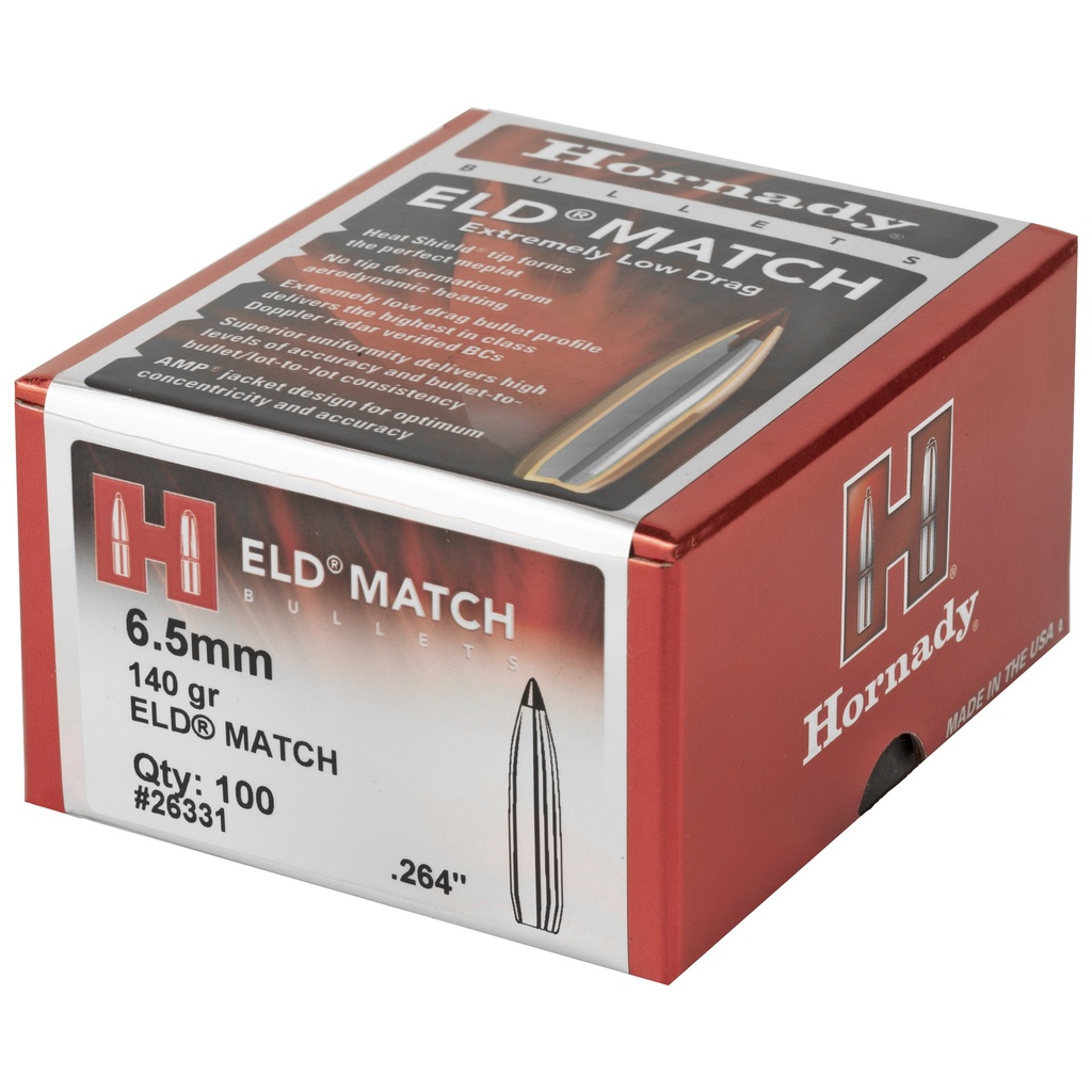 Hornady HRNDY ELD-M 6.5MM .264 140GR 100CT 2
