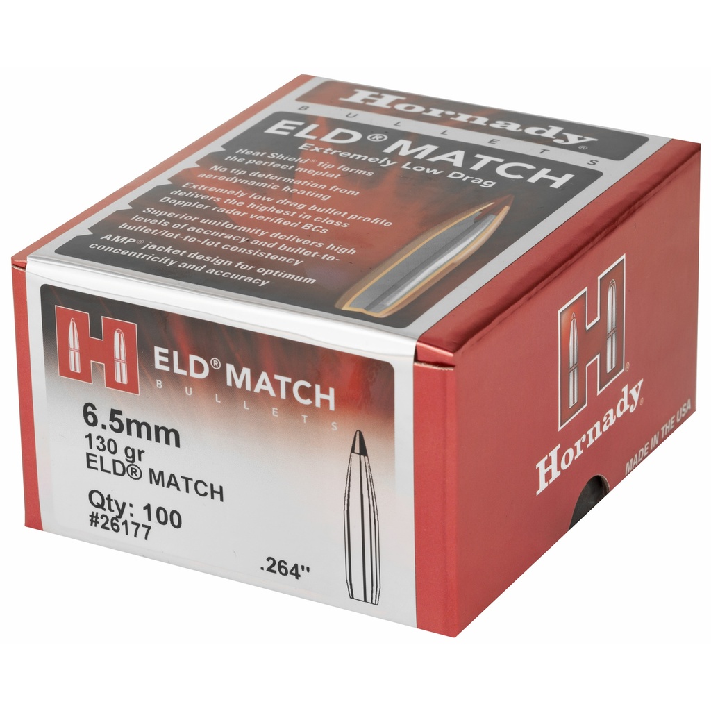 Hornady HRNDY ELD-M 6.5MM .264 130GR 100CT 2