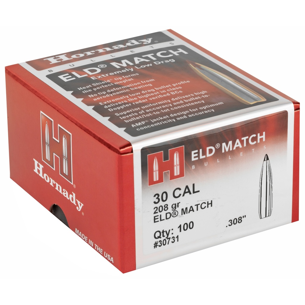 Hornady HRNDY ELD-M 30CAL .308 208GR 100CT 1