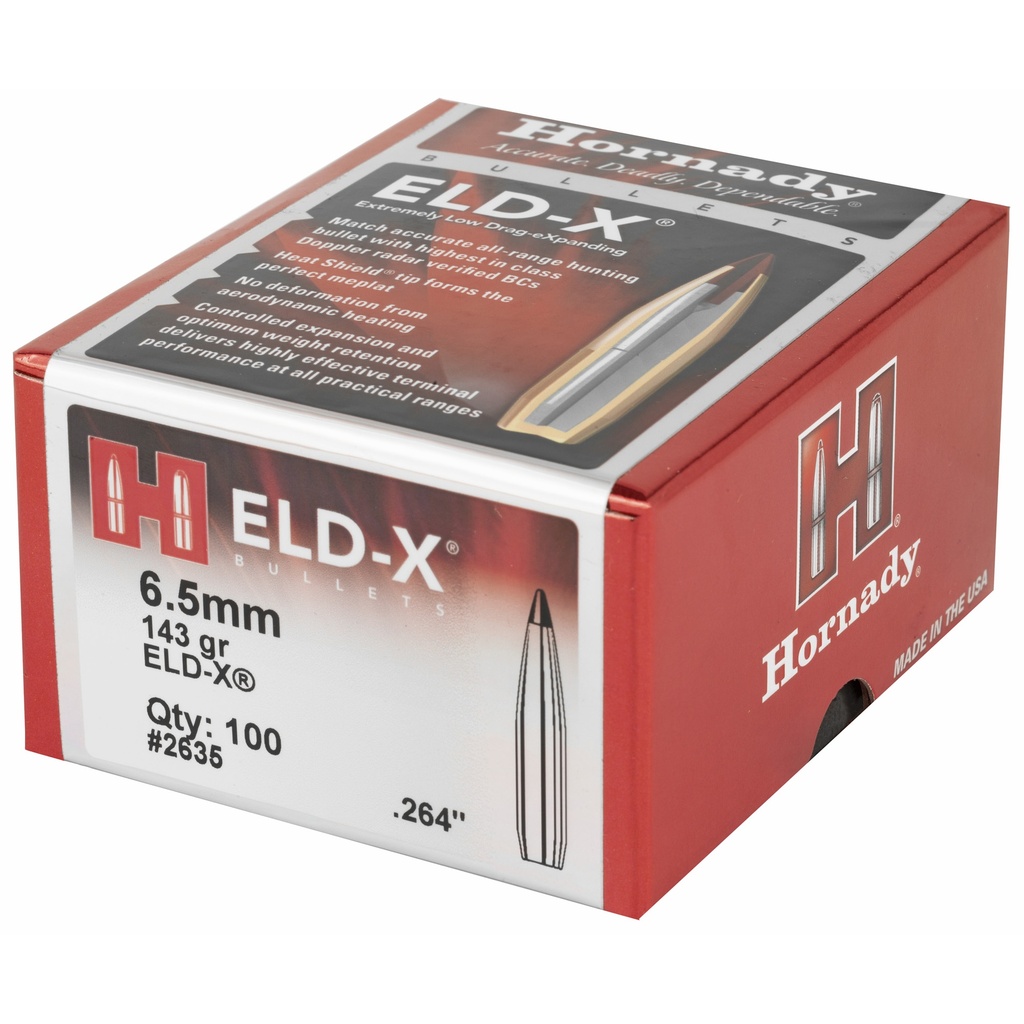 Hornady HRNDY ELD-X 6.5MM .264 143 GR 100CT 2