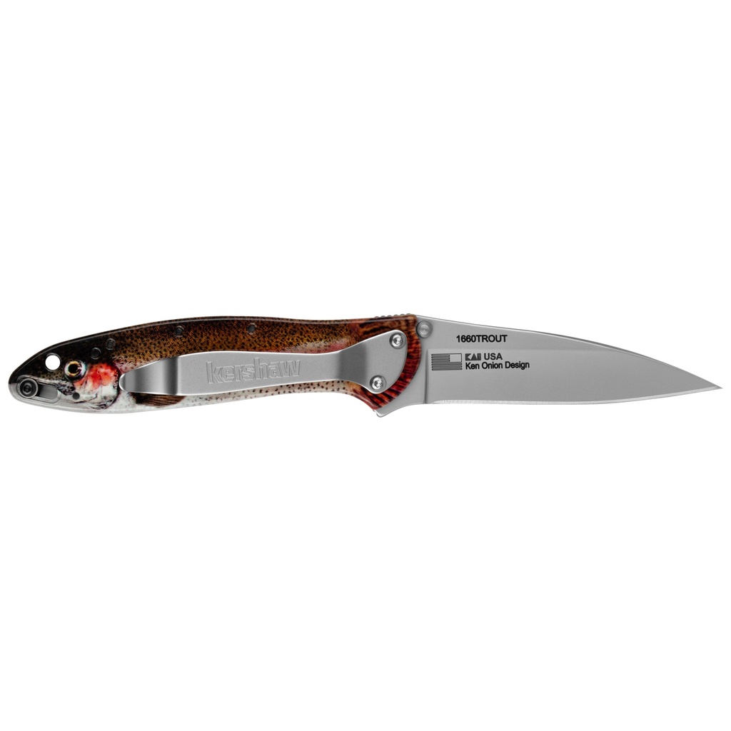KERSHAW LEEK 3" RNBW TROUT/SILVER 1