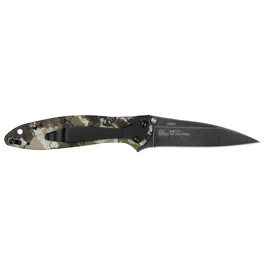 KERSHAW LEEK 3" KINGS CAMO BLKWASH 1