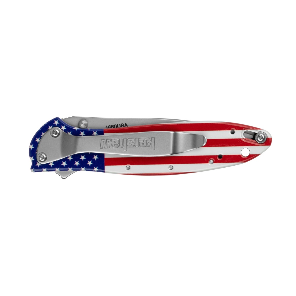 KERSHAW LEEK 3" USA FLAG/SLV 2
