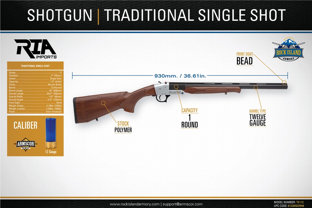 Rock Island Armory Traditional Single Shot 3