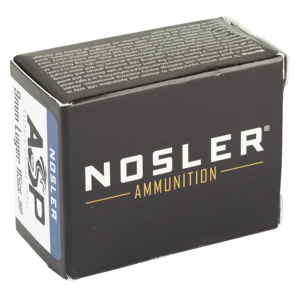 NOSLER ASP 9MM 115GR HG JHP 20/400 1
