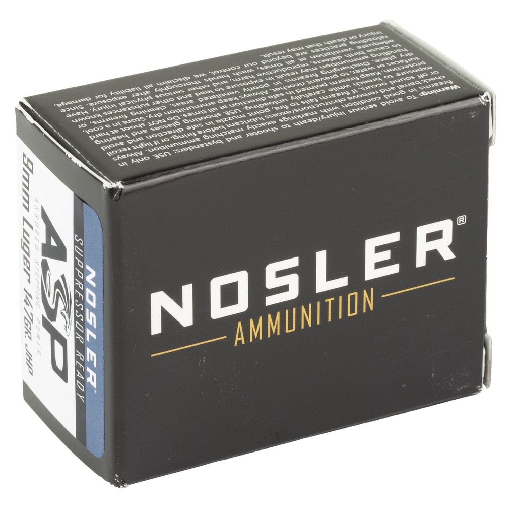 NOSLER ASP 9MM 147GR HG JHP 20/400 1
