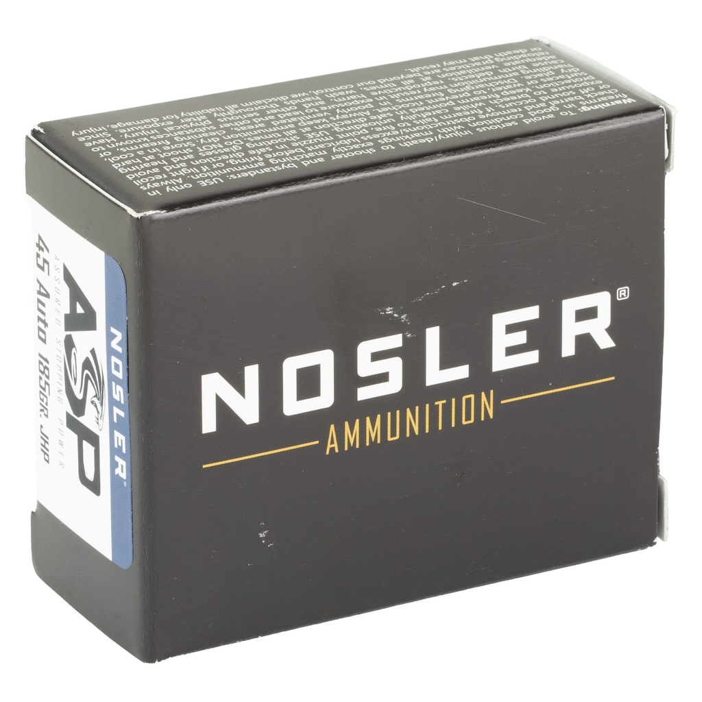 NOSLER ASP 45ACP 185GR HG JHP 20/400 1
