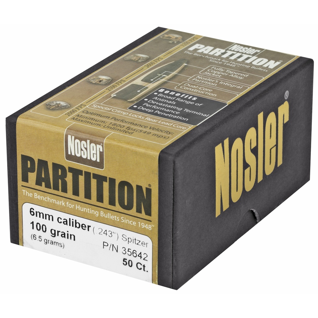 NOSLER 6MM 100GR SP PARTITION 50CT 2