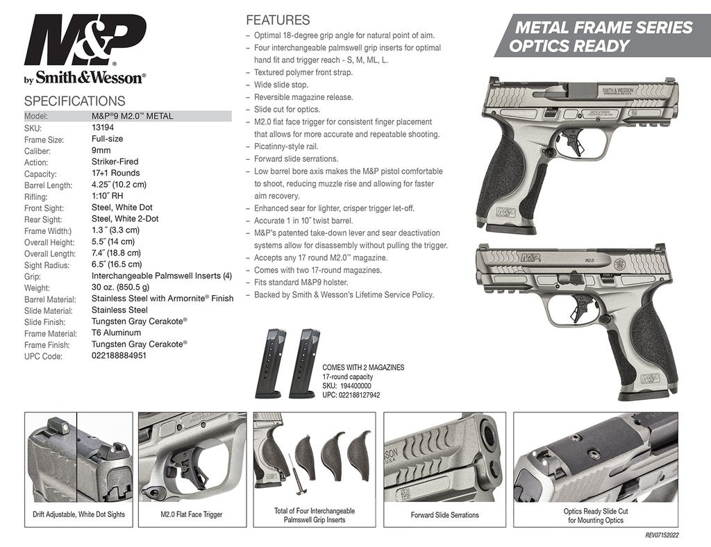 Smith and Wesson M&P9 M2.0 Metal OR 3