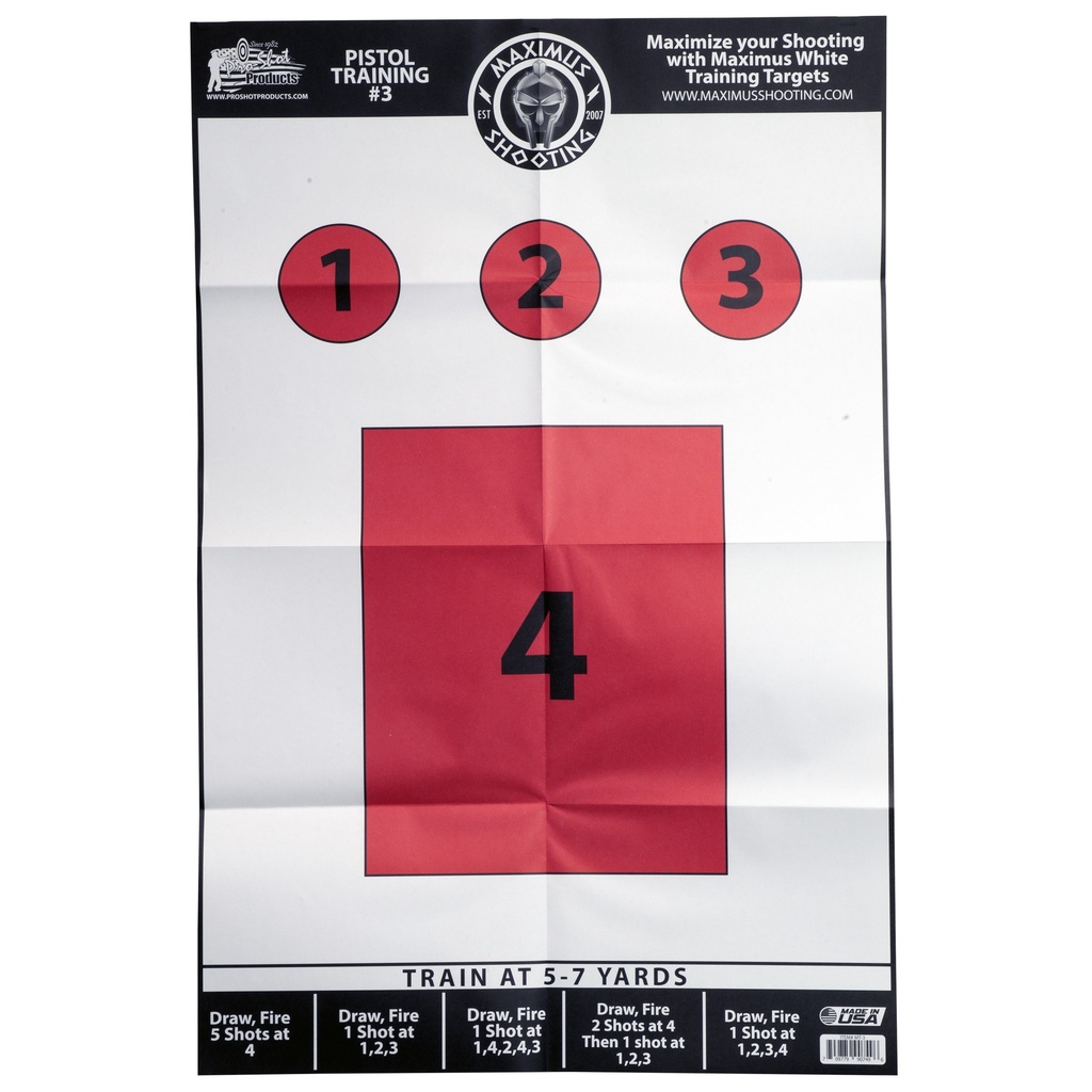 Pro-Shot Products PROSHOT MXM WHITE PISTOL TRNG 6PK 3
