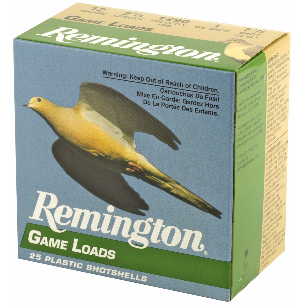 Remington REM GAM LOAD 12GA 2 3/4" #7.5 25/250 2