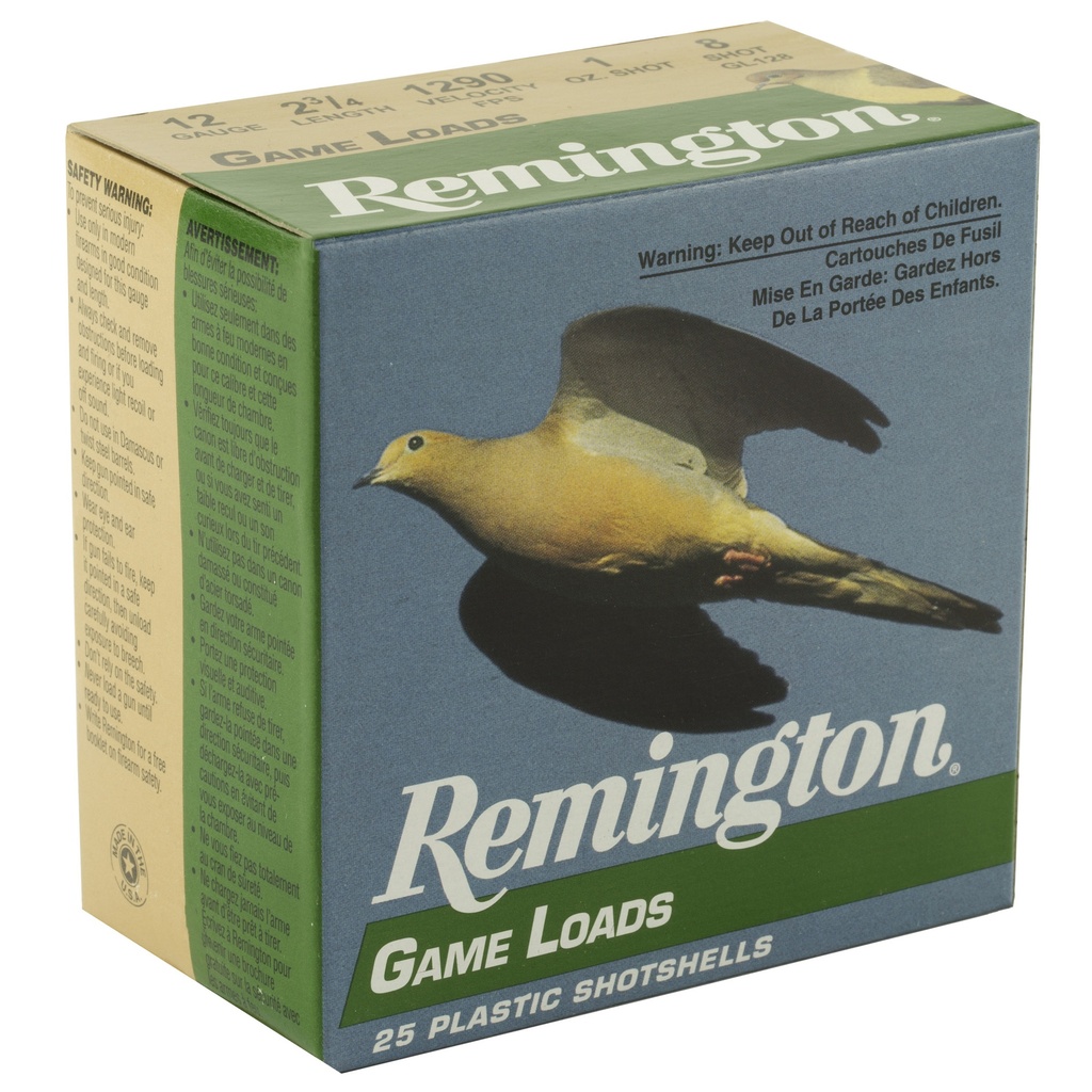 Remington REM GAM LOAD 12GA 2 3/4" #8 25/250 1