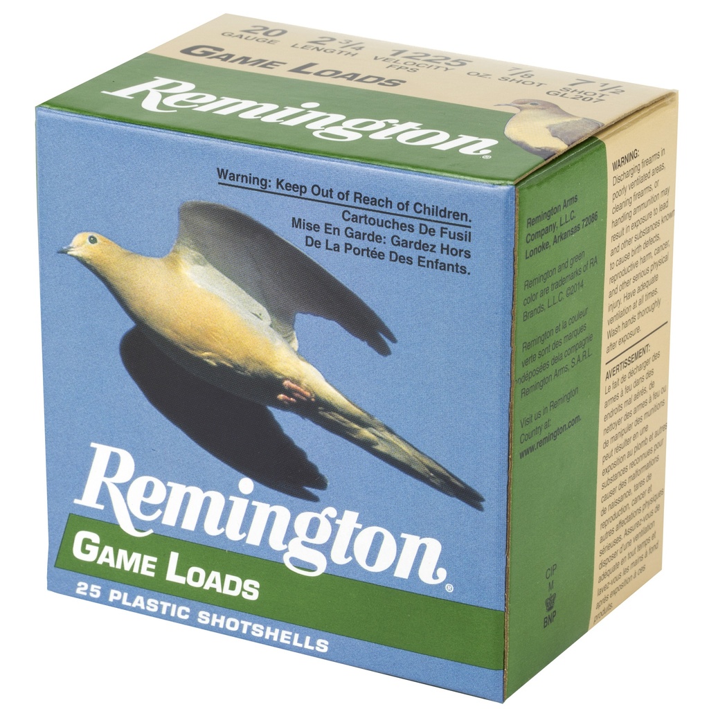 Remington REM GAM LOAD 20GA 2 3/4" #7.5 25/250 2