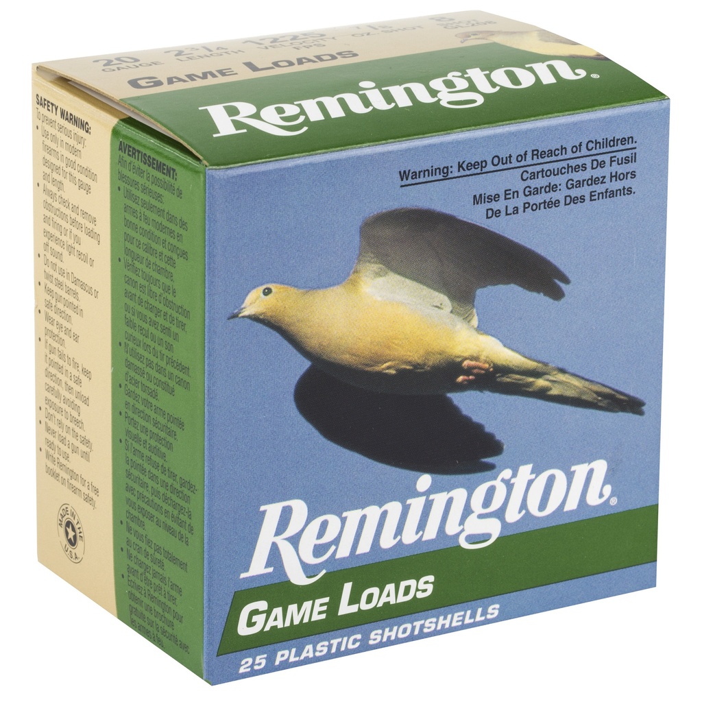 Remington REM GAM LOAD 20GA 2 3/4" #8 25/250 1