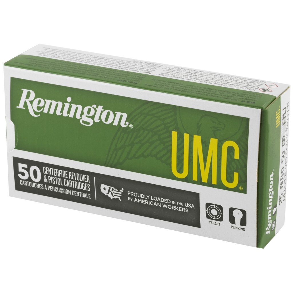 Remington REM UMC 25ACP 50GR FMJ 50/500 2