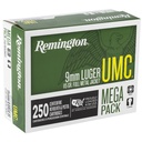 Remington REM UMC MP 9MM 115GR FMJ 250/1000 1