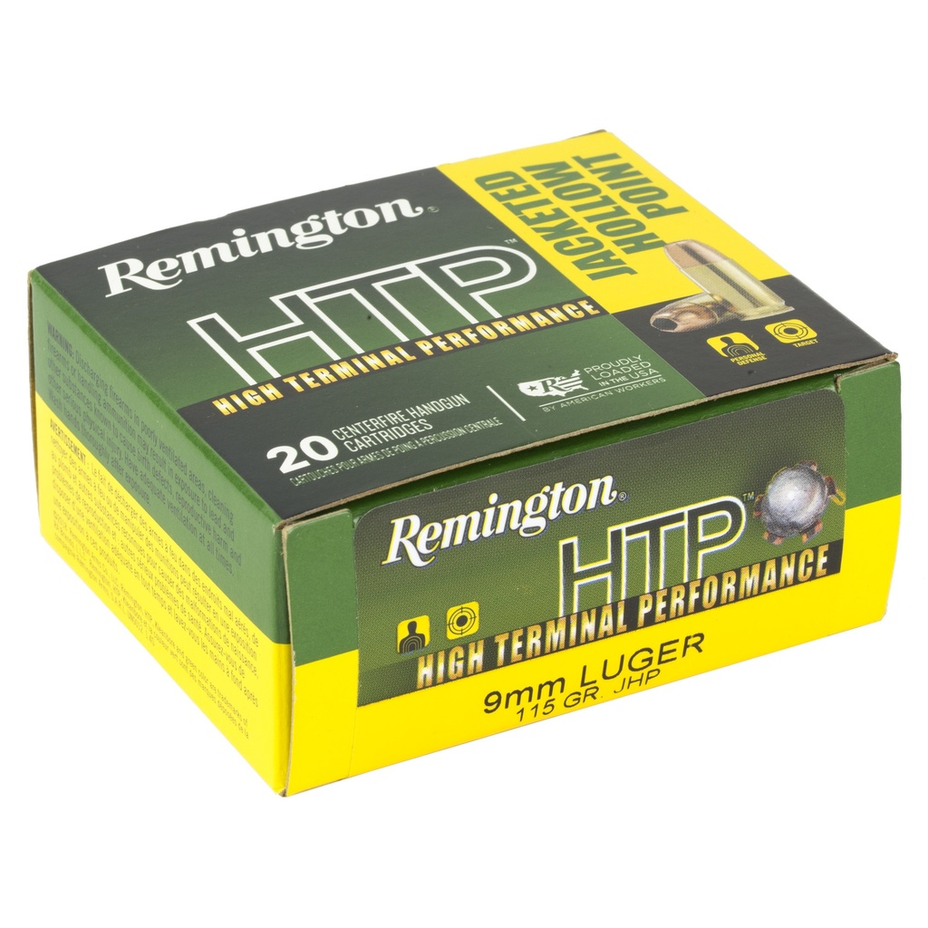 Remington REM 9MM LUGER 115GR JHP 20/500 1