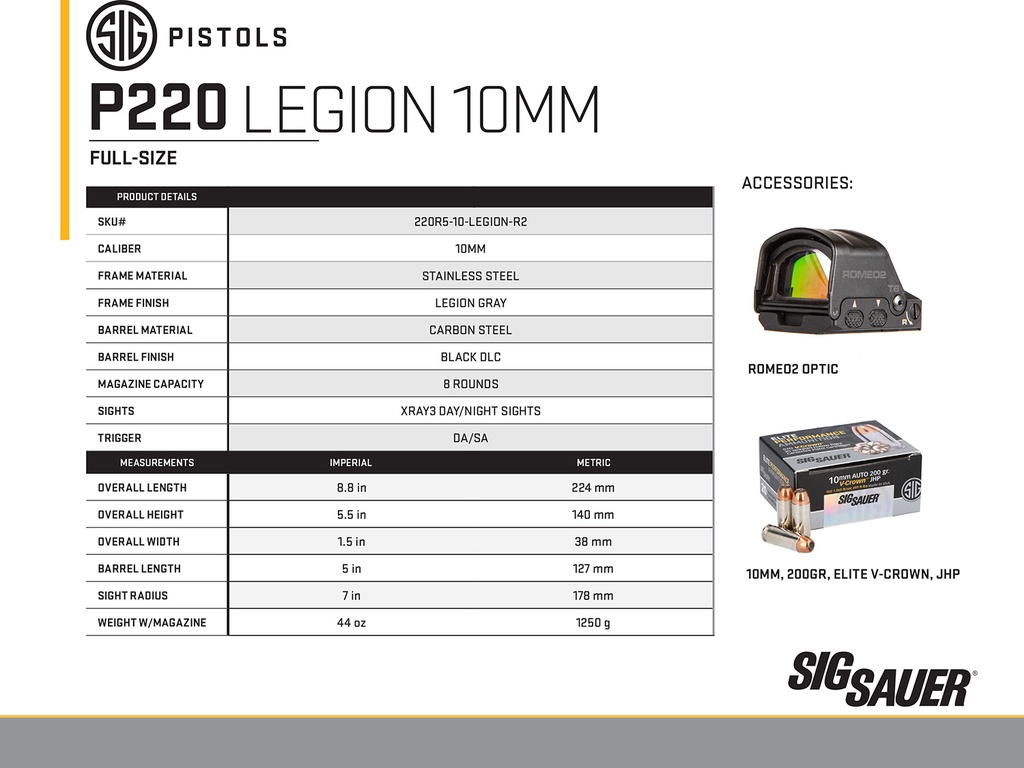 SIG SAUER P220 Legion 3